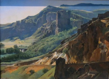 View of a Mountain Valley with Buildings by Théodore Caruelle d'Aligny, c. 1829-33