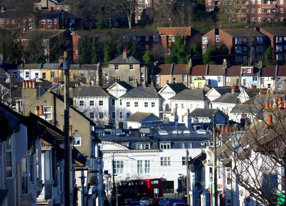 View Northwestwards down Islingword Road, Hanover, Brighton (January 2014) (2)