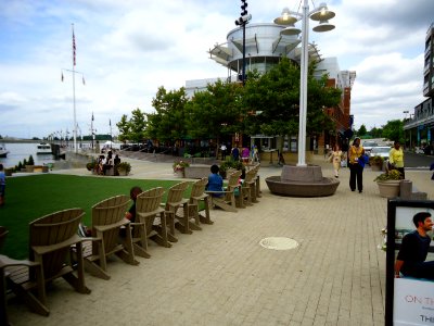 View of walkways and stores at National Harbor in Maryland photo