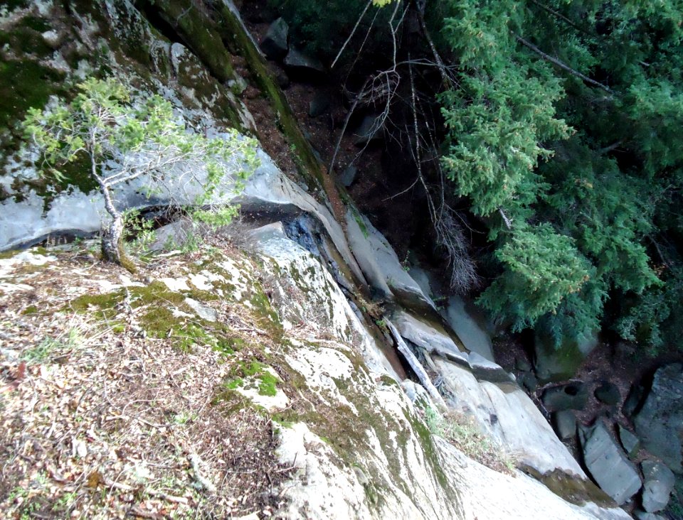 View of waterfall from scaffold