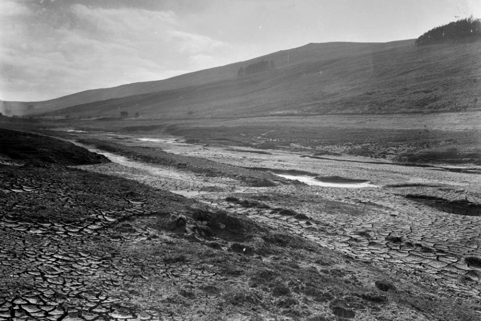 View of a dry reservoir, Elan Valley (1294415)