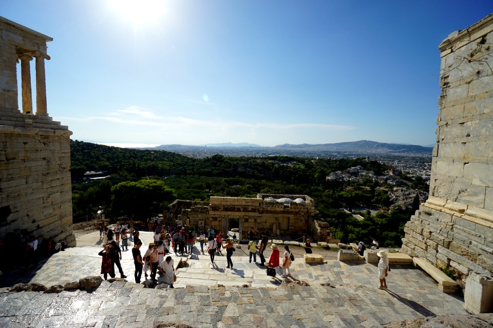 View of Attica from the Propylaea of the Acropolis on 7 October 2018