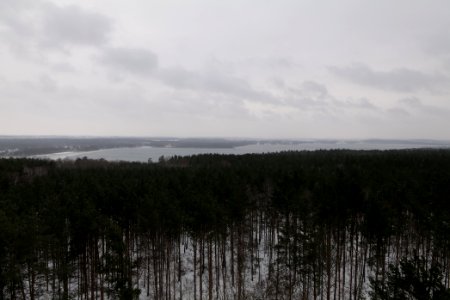 View from Wietkiekenberg observation tower with snow 2021-02-07 06