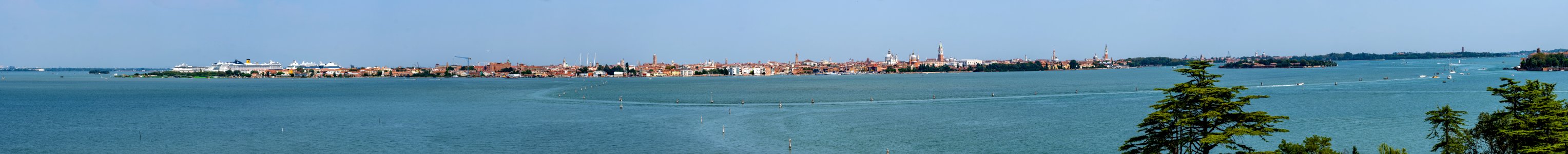 View of venice from rose island