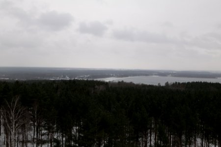 View from Wietkiekenberg observation tower with snow 2021-02-07 10