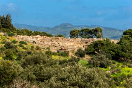 View of antique city of Phaistos Crete Greece photo