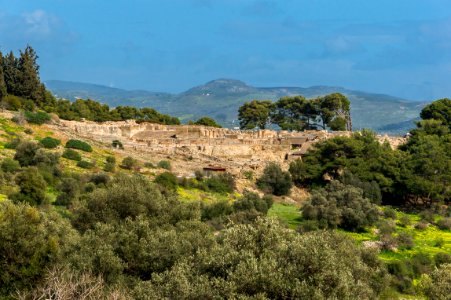 View of antique city of Phaistos Crete Greece