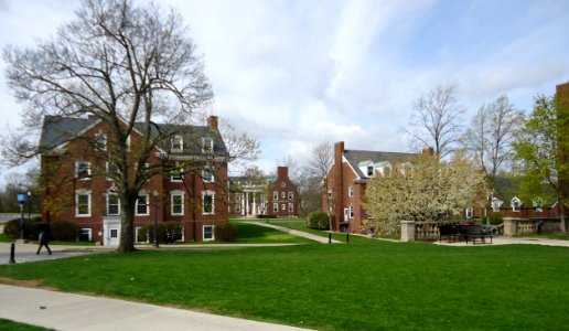 View of fraternity quadrangle at the University of Rochester