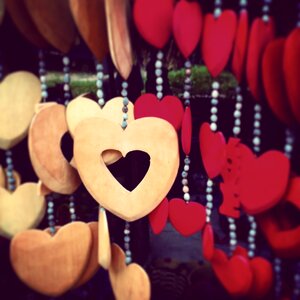 Hearts ornaments wooden