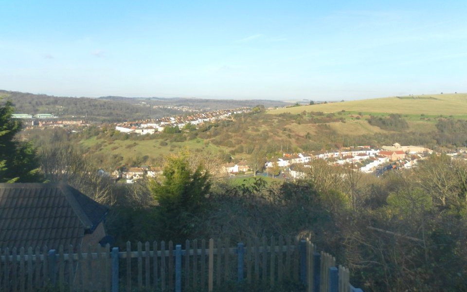 View of Bevendean and Moulsecoomb from Meadowview, Brighton (December 2012)