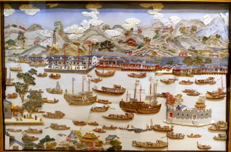 View of Guangzhou, China, 1750-1800, ivory, paint, gold - Peabody Essex Museum - DSC07371