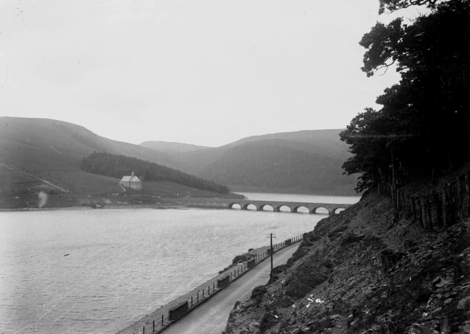 View of Garreg Ddu reservoir and church, Elan Valley (1294830)