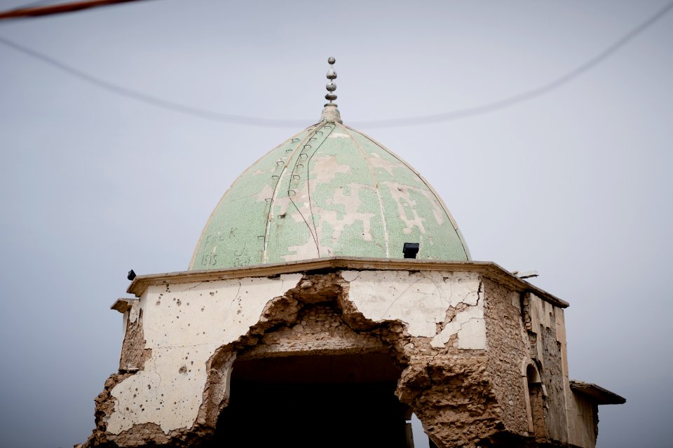 Views around the ruins of Al-Nuri Mosque in Mosul summer of 2019, after its destruction by the Islamic State 02