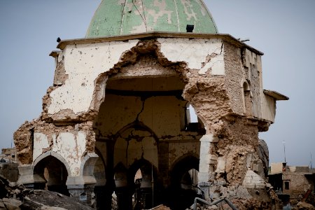 Views around the ruins of Al-Nuri Mosque in Mosul summer of 2019, after its destruction by the Islamic State 03