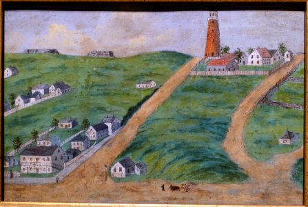 View of Munjoy Hill, artist unknown, c. 1895, oil on board - Portland Museum of Art - Portland, Maine - DSC04063