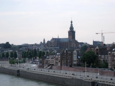 View of Nijmegen from railwaybridge, Nijmegen, the Netherlands