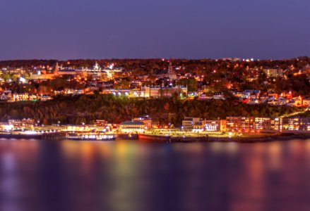 View of Lévis at night from Quebec City