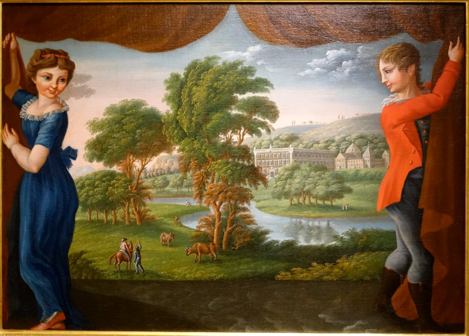 View of Chatsworth, Derbyshire, England, by Michele Felice Corne, c. 1800, oil on wood panel - Peabody Essex Museum - DSC06969