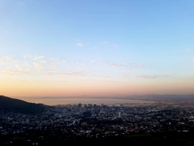 View of Cape Town from halfway up the Table Mountain 01