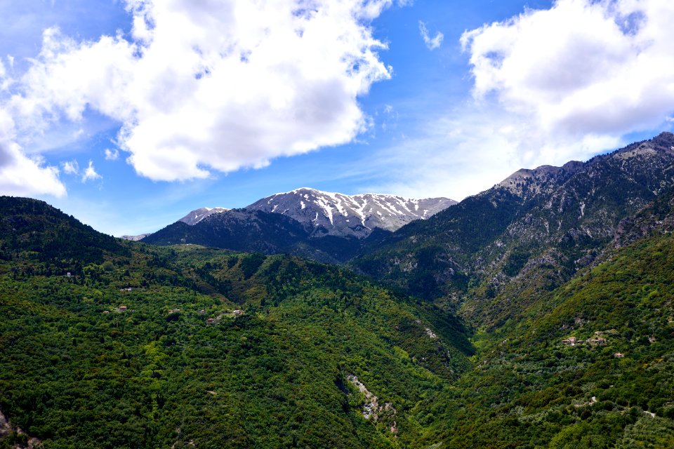 View of Mount Taygetus from the top of the Castle of Mystras