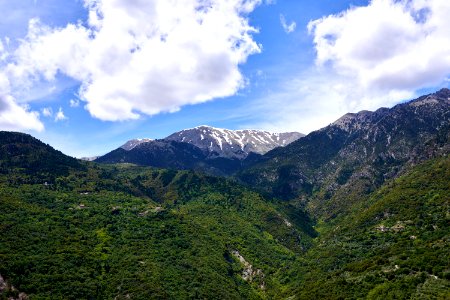 View of Mount Taygetus from the top of the Castle of Mystras