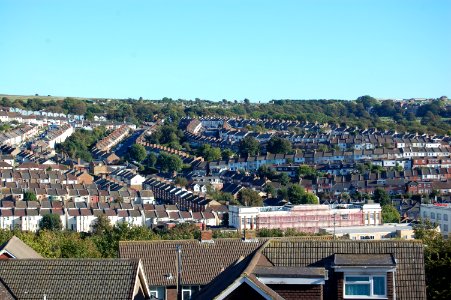 View from Hollingdean towards area between Coombe Road and Elm Grove, Brighton (September 2018) (1)