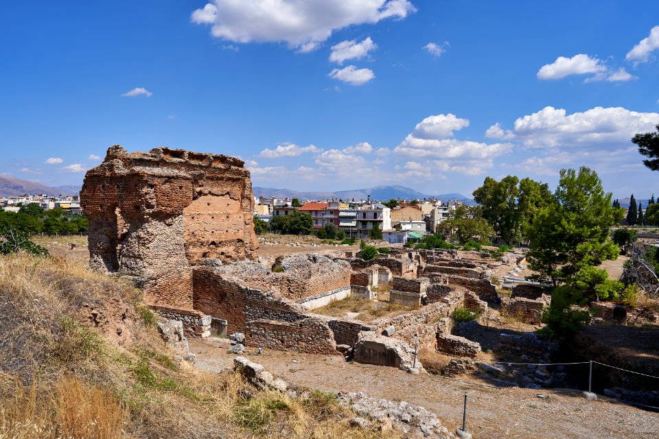 View of the remains of Roman baths in Argos on September 5, 2020