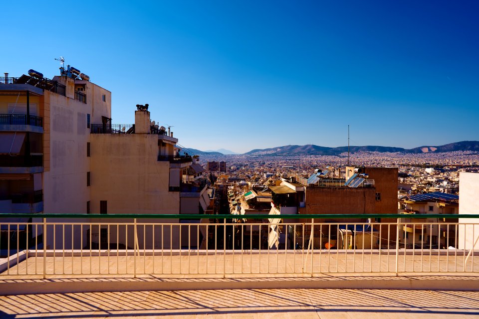 View of the city of Athens from a terrace on October 23, 2020 photo