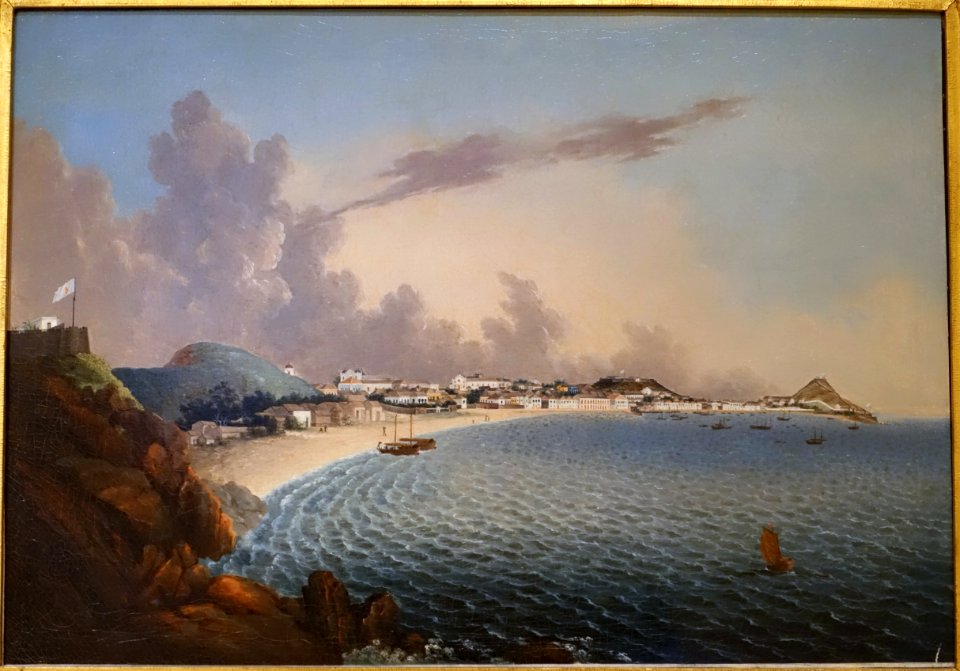 View of the Praya Grande, Macau, unknown artist, Guangzhou, China, c. 1830, oil on canvas - Peabody Essex Museum - DSC07303