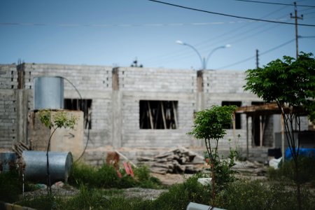 View of the newly built Ezidi temple Koba Ezi being constructed in Sinjar 07