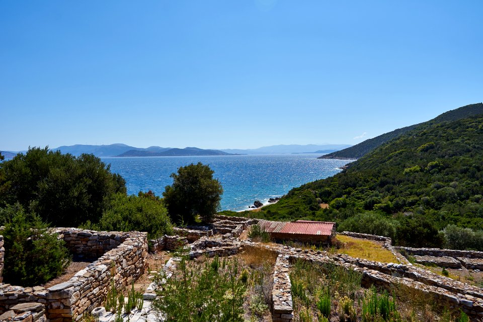 View of the Euboic Gulf from Rhamnous on July 22, 2020