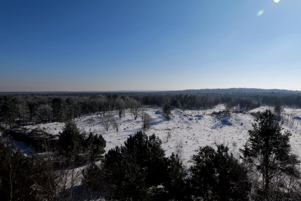 View from Finkenberg observation tower with snow 2021-02-14 08