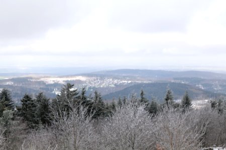 View from Großer Feldberg with snow 2021-04-06 05