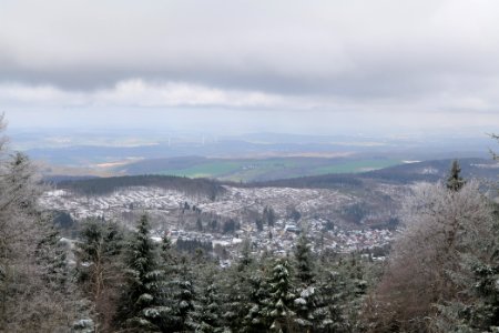 View from Großer Feldberg with snow 2021-04-06 01