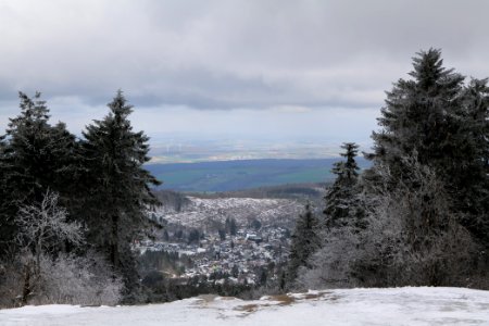 View from Großer Feldberg with snow 2021-04-06 13