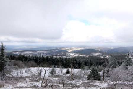 View from Großer Feldberg with snow 2021-04-06 06