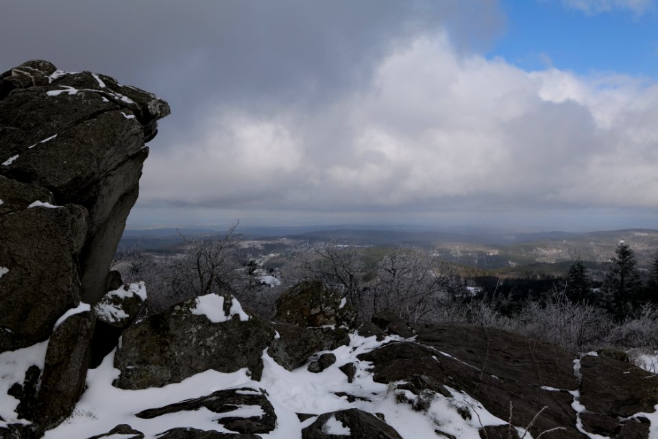 View from Großer Feldberg with snow 2021-04-06 12