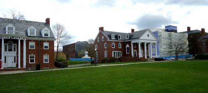 View from fraternity quadrangle at the University of Rochester photo
