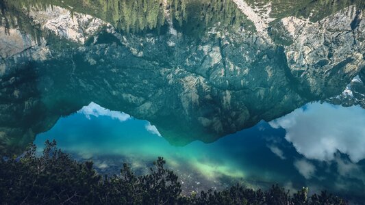 Reflection rocky mountain sky