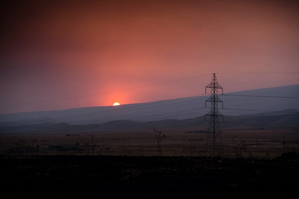 View of the smokey skyline in Sinjar during the 2019 fires that ravaged the region - 16