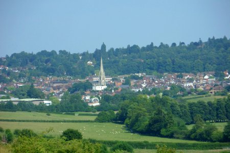 View towards Dorking from North Downs Way National Trail near Ranmore Common (July 2013) (3)