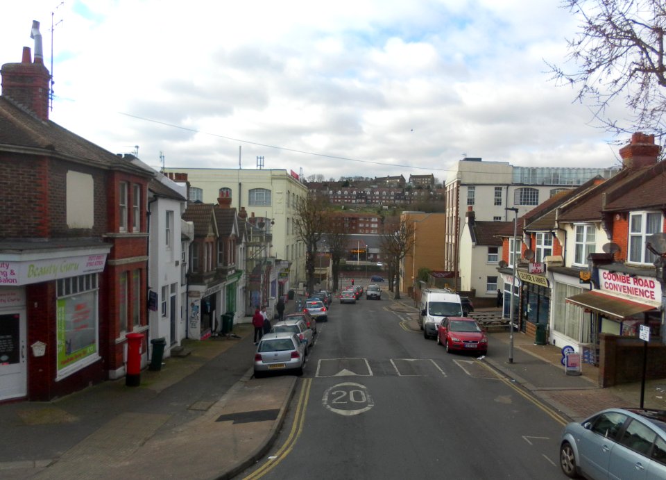 View Westwards from Coombe Road towards Hollingdean, Brighton (March 2013) (1)