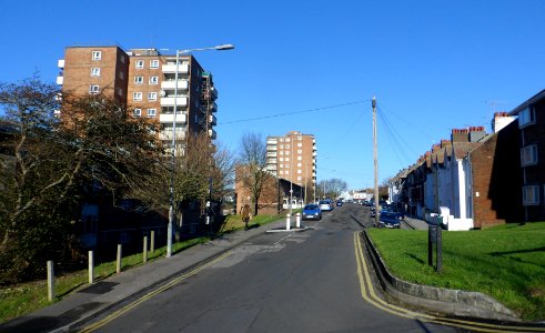 View Westwards along John Street, Brighton (January 2014)