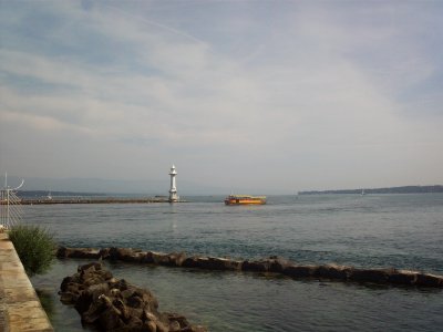 View over Lac Leman and Mouette boat
