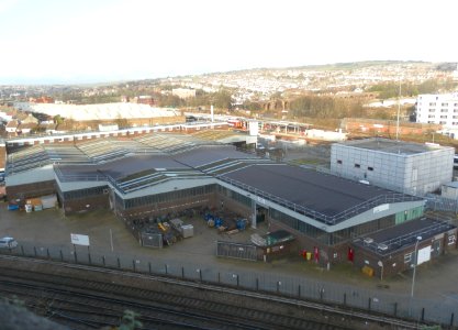 View towards Brighton Railway Works from Howard Place, Brighton (December 2012)