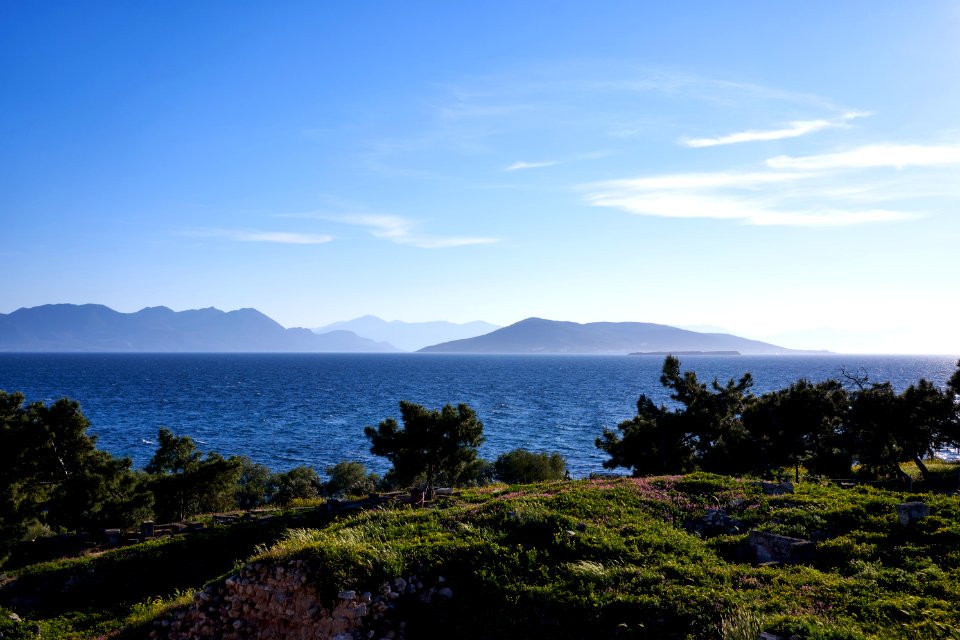 View of the Saronic Gulf from the Temple of Apollo (Aegina) on 16 March 2019