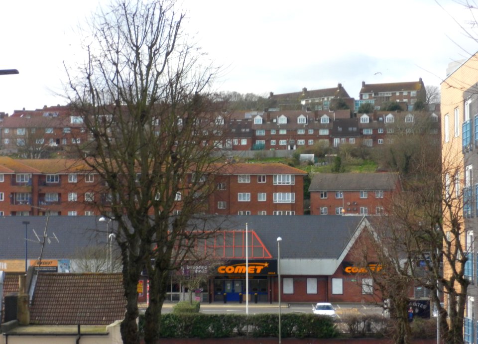 View Westwards from Coombe Road towards Hollingdean, Brighton (March 2013) (2)