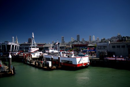 View of the San Francisco wharf from a tourist cruise 02 photo