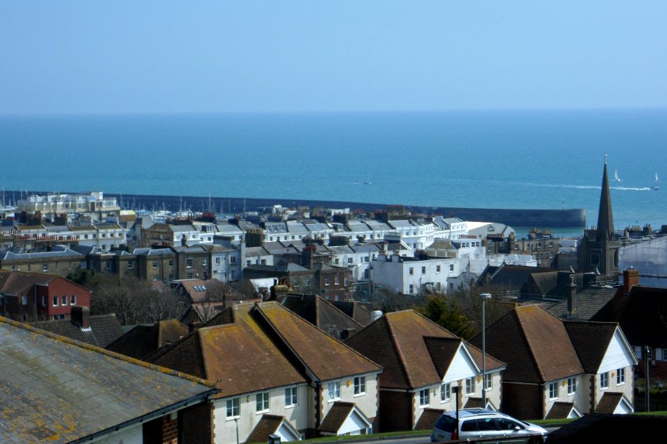 View towards Kemp Town and Marina from Donald Hall Road, Bristol Estate, Brighton (April 2013)
