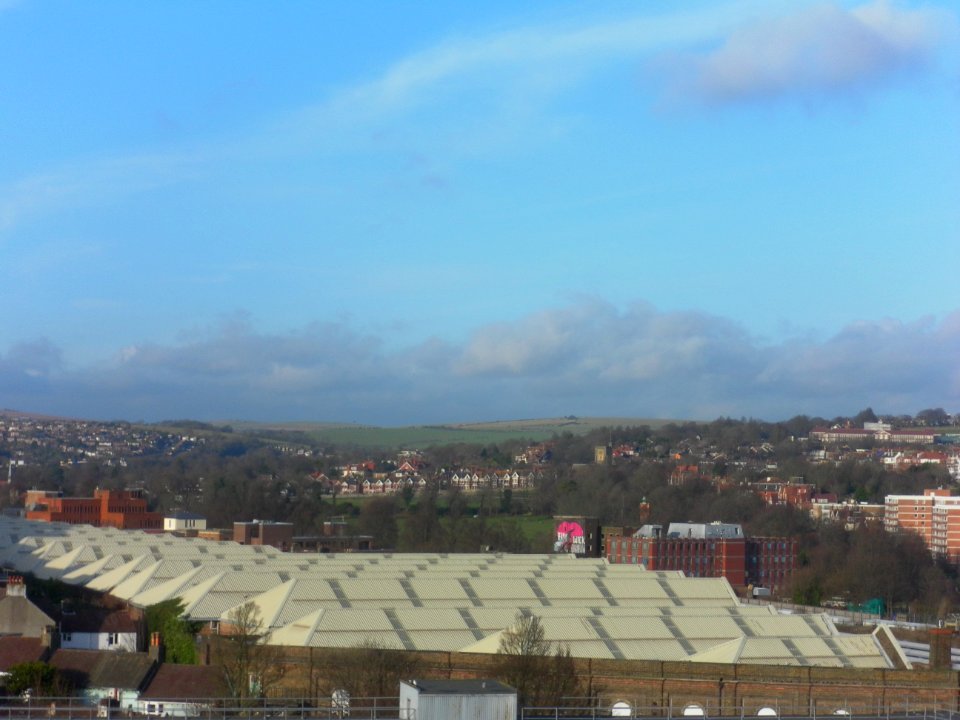 View towards Patcham from Howard Place, Brighton (December 2012)